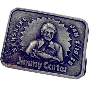 Bergamot Brass Works Vintage 1976 Jimmy Carter Belt Buckle‎ Retro Collectible